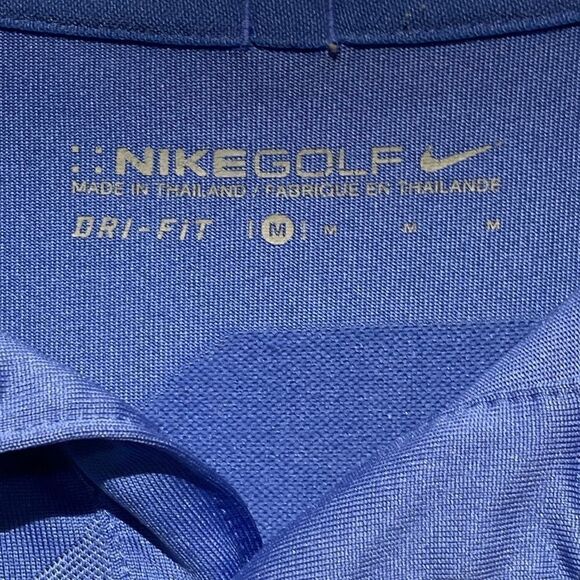 Nike Golf Men's Dri-Fit Short Sleeve Geometric Print Blue Polo Shirt Size M - Picture 10 of 10